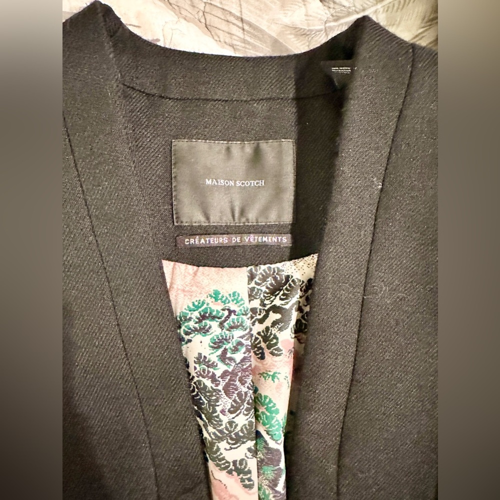 Maison Scotch/Scotch&Soda Women’s Black Blazer Size 1 US 4 Floral Lined Designer